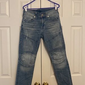 Brand New Men True Religion light denim biker look jeans size 32